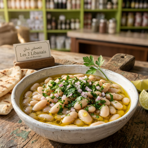Fasolia Salata : salade haricots blancs libanaise authentique - recette vegan Les 2 Libanais Aix-en-Provence (17 rue Paul Bert)